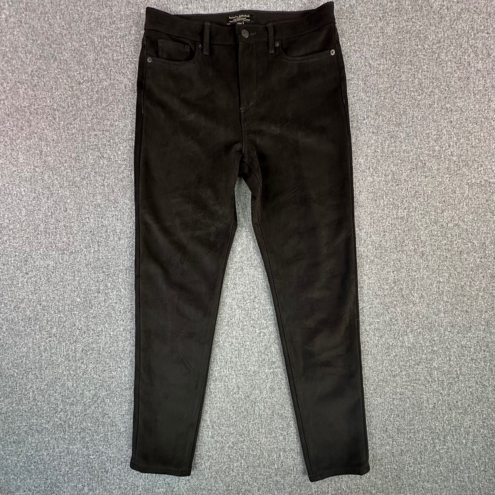 Banana Republic Pants Women 29/8 High-Rise Skinny Brown Faux Suede Stretch